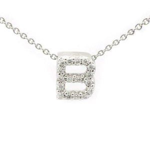 18k White Gold Love Letter "B" Diamond Necklace